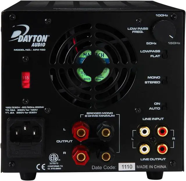 Alt view image 2 of 11 - Dayton Audio APA150 150W Power Amplifier 300-812