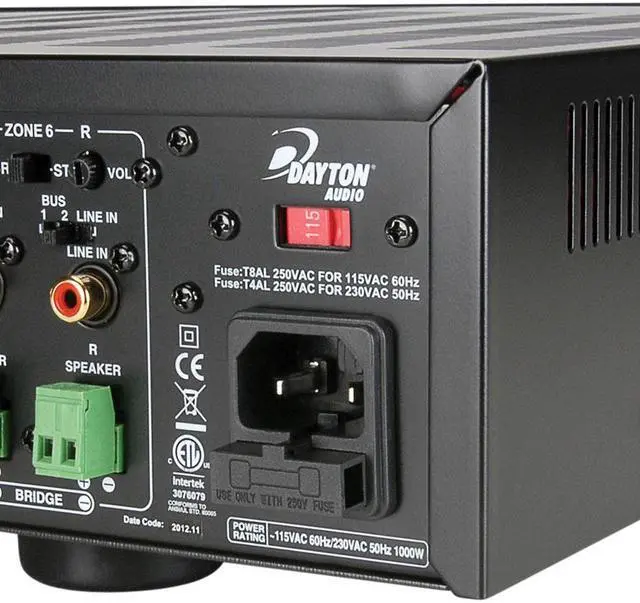Alt view image 6 of 14 - Dayton Audio MA1240a Multi-Zone 12 Channel Amplifier 300-815