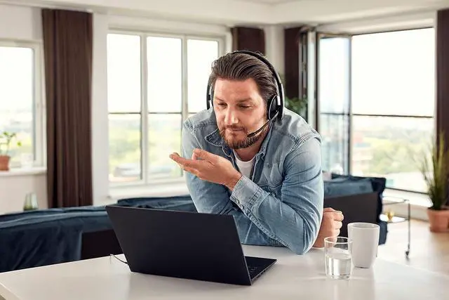 Alt view image 2 of 7 - Sennheiser PC 8.2 USB On-Ear Headset With In-Line Volume Control - Secure Fit Headband - No Slippage - Passive Noise-Cancellation Adjustable Microphone - for Internet Telephone Users and E-Learners