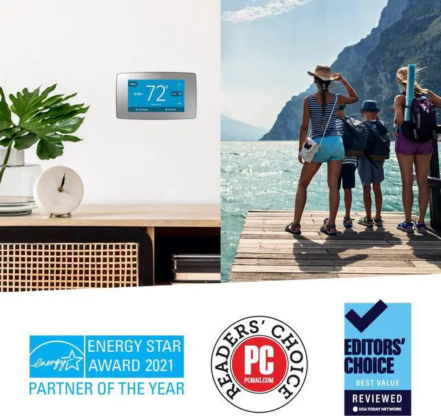 Alt view image 6 of 10 - Emerson Sensi Touch Wi-Fi Thermostat for Smart Home with Touchscreen Color Display, Silver