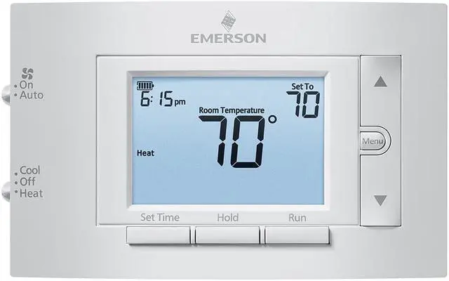 Main image of Emerson Low Voltage Thermostat, Stages Cool 1, Stages Heat 1 Gray   1F83C-11PR