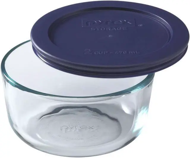 Main image of Pyrex Simply Store 2 Cup Round Dish |1119858| With Blue Lid