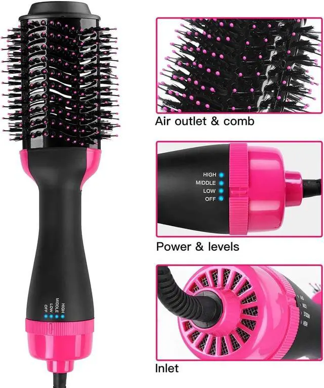 Alt view image 2 of 6 - ,AICase 3 in1 Styling Brush Styler Dryer and Volumizer for Hair Straightener and Curly Hair Comb