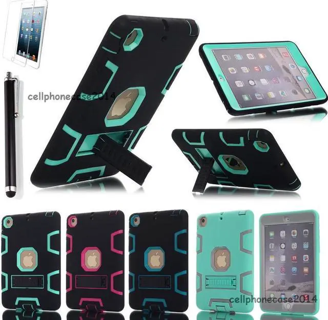 Alt view image 5 of 5 - Heavy Duty Hybrid Shockproof Hard Case Cover Rubber Stand For iPad Mini 1/2/3