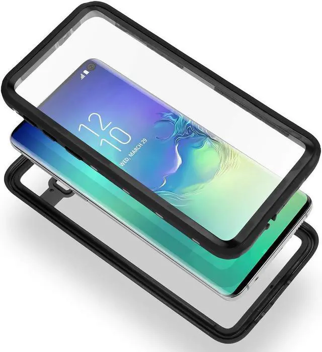 Alt view image 3 of 5 - Galaxy S10 Waterproof Case IP68 Water Resistant Snowproof Dirtypoof Full Body Protection Transparent Clear Back Case Built-in Screen Protector