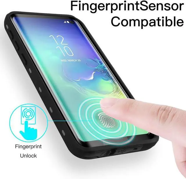 Alt view image 4 of 5 - Galaxy S10 Waterproof Case IP68 Water Resistant Snowproof Dirtypoof Full Body Protection Transparent Clear Back Case Built-in Screen Protector