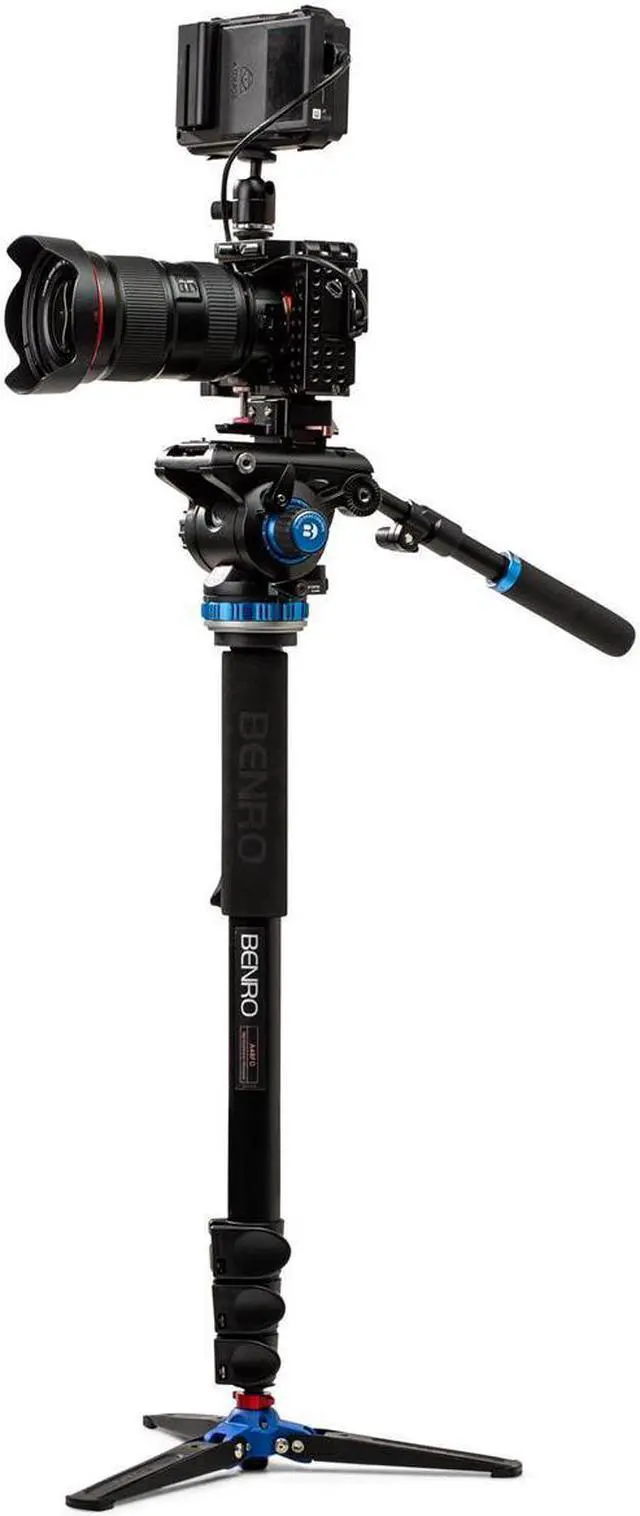 Alt view image 10 of 13 - Benro A48FD Flip Lock Monopod W/ S6PRO Fluid Video Head A48FDS6PRO