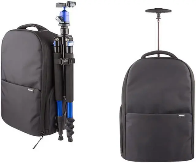 Alt view image 11 of 12 - Vivitar Series 1 Trolley DSLR Camera Backpack Case with Wheels (Black)