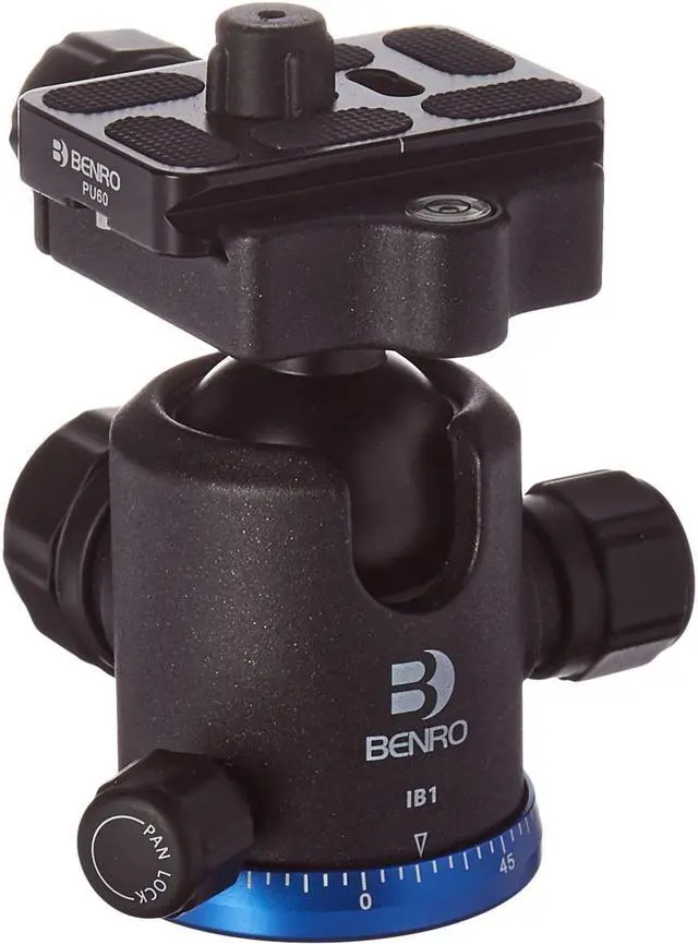 Alt view image 9 of 12 - Benro IB1 Triple Action Ballhead with PU60 Plate