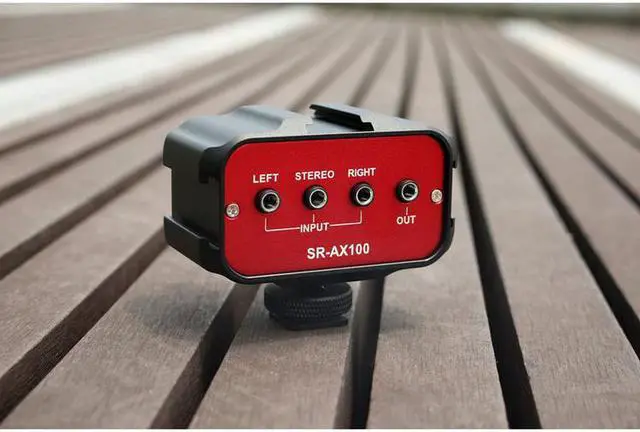 Alt view image 10 of 15 - Saramonic SR-AX100 Universal Audio Adapter/Shoe Expander with Stereo & Dual Mono 3.5mm Inputs for DSLR Cameras & Camcorders