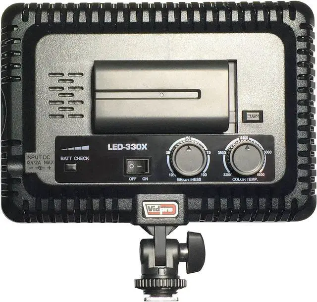 Alt view image 17 of 20 - Vidpro LED-330X Varicolor Studio Video Lighting Kit with Built-in Barn Doors & Diffuser Includes Li-ion Battery & Charger, AC Adapter, Adjustable Shoe Mount