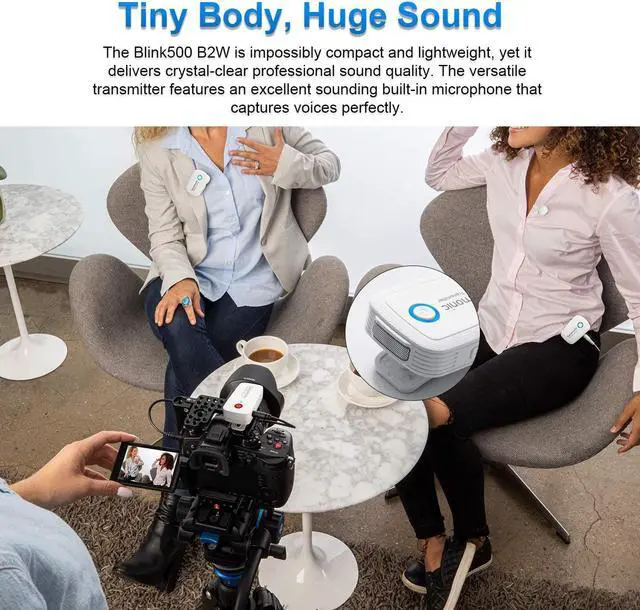 Alt view image 9 of 14 - Saramonic Blink 500 B2 2-Person Digital Camera-Mount 2.4 GHz Wireless Omnidirectional Lavalier Microphone System, Snow White