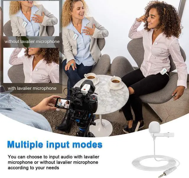 Alt view image 10 of 14 - Saramonic Blink 500 B2 2-Person Digital Camera-Mount 2.4 GHz Wireless Omnidirectional Lavalier Microphone System, Snow White