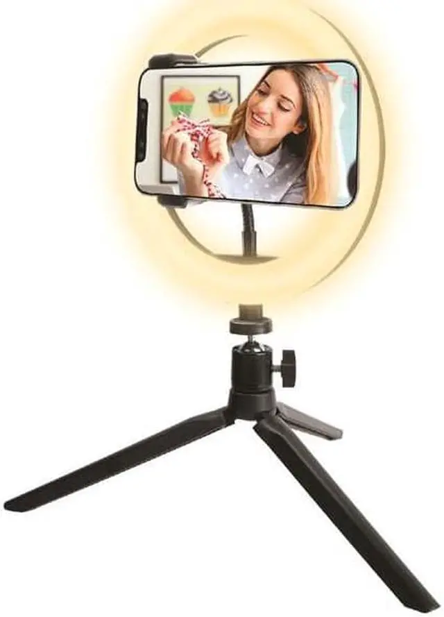Alt view image 8 of 14 - Vivitar 8 Inch LED Ring Light Dimmable Lamp for Iphone Smartphone with Tripod Mount Stand