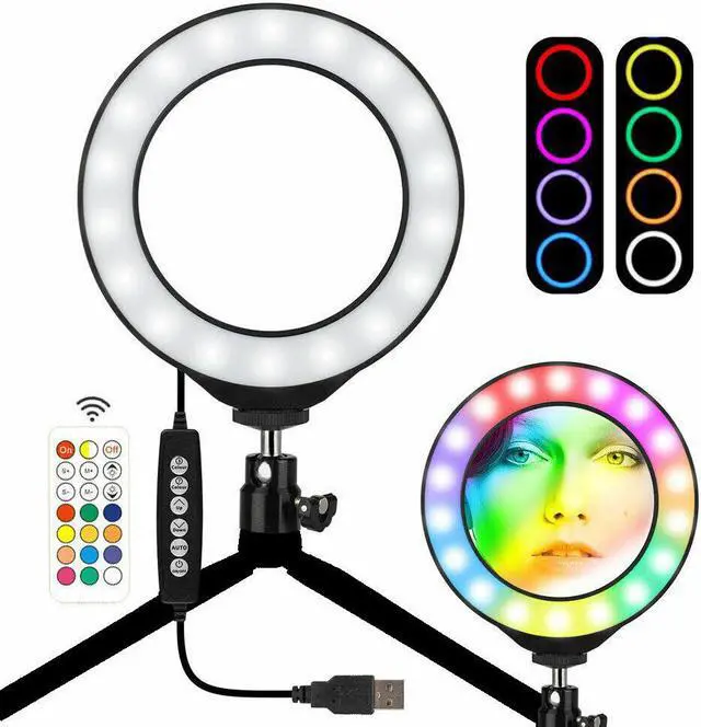 Alt view image 3 of 7 - Vivitar Vlog Essentials 10 Inch Full Color RGB LED Ring Light 360° Rotation with Phone Cradle Remote and Tripod