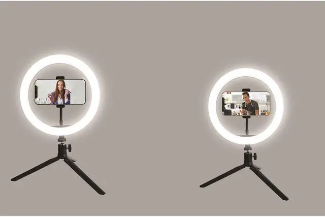 Alt view image 12 of 14 - Vivitar 8 Inch LED Ring Light Dimmable Lamp for Iphone Smartphone with Tripod Mount Stand