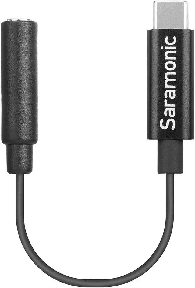 Alt view image 2 of 14 - Saramonic 3" Short USB Type-C Male to Female 3.5mm TRS Adapter Cable SR-C2003