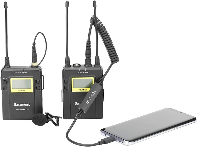 Alt view image 4 of 6 - Saramonic UTC-C35 3.5mm Locking Male to USB C Adapter Cable with A/D Converter
