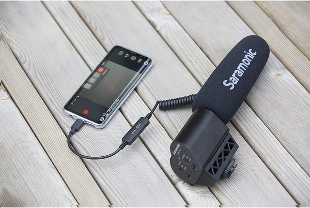 Alt view image 5 of 6 - Saramonic UTC-C35 3.5mm Locking Male to USB C Adapter Cable with A/D Converter