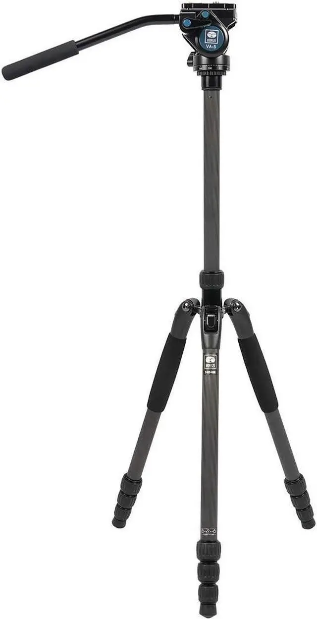 Alt view image 6 of 11 - Sirui T-024S Light Carbon Fiber Tripod with VA-5 Ultra Compact Fluid Video Head