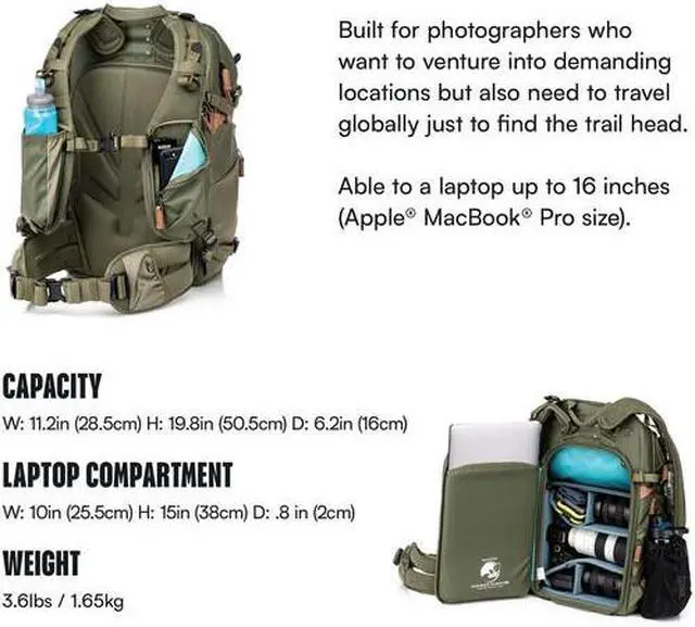 Alt view image 5 of 6 - Shimoda Explore V2 30 Starter Kit (w/ Medium Core Unit) - Army Green 520-157