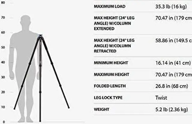Alt view image 12 of 18 - Benro Mach3 TMA47AXL Series 4 3-Section Aluminum Extra Long Tripod, Twist Lock