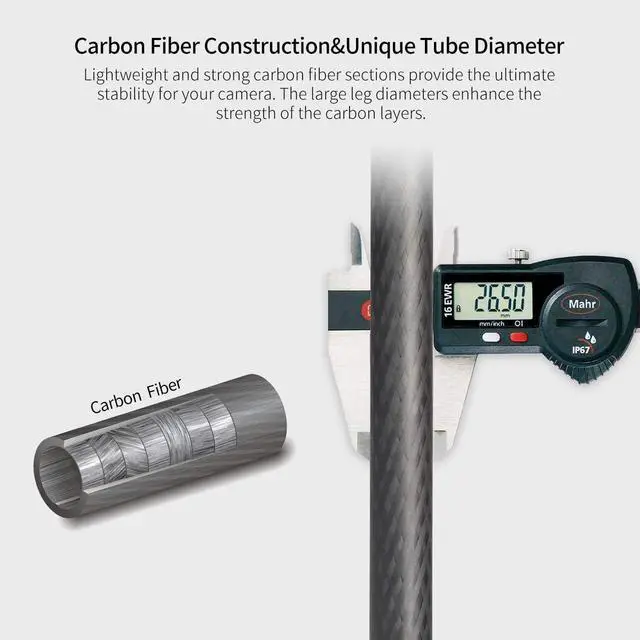 Alt view image 5 of 15 - Sirui Carbon Fiber Tripod Kits with Triangular Column 26LB Load (ST124+K10X)