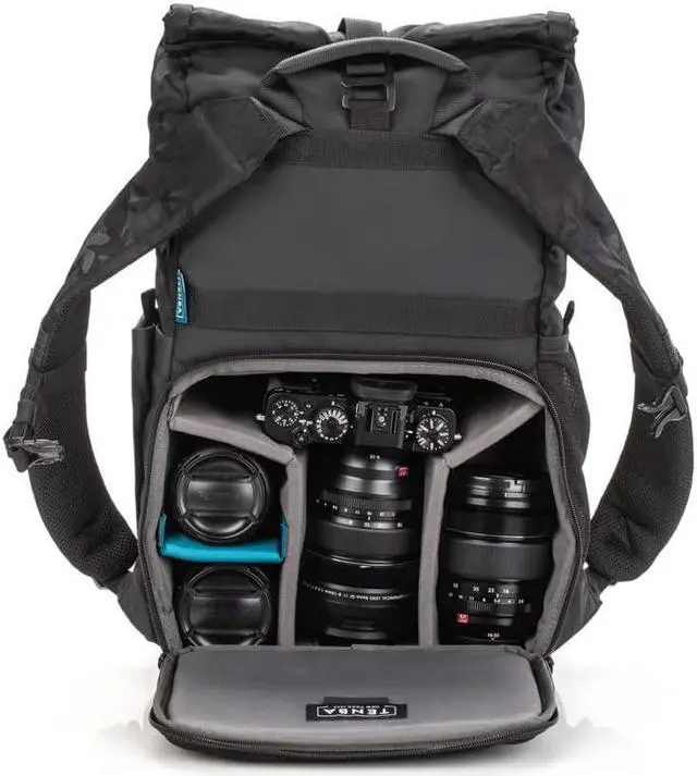 Alt view image 3 of 15 - Tenba Fulton v2 14L All Weather Camera & Lens Backpack Black/Black Camo 637-735