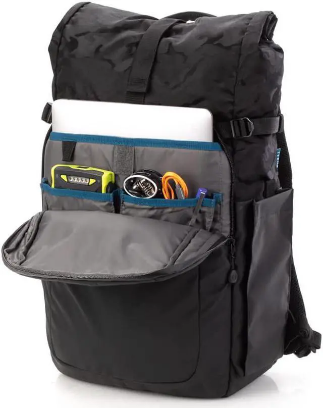 Alt view image 4 of 15 - Tenba Fulton v2 14L All Weather Camera & Lens Backpack Black/Black Camo 637-735
