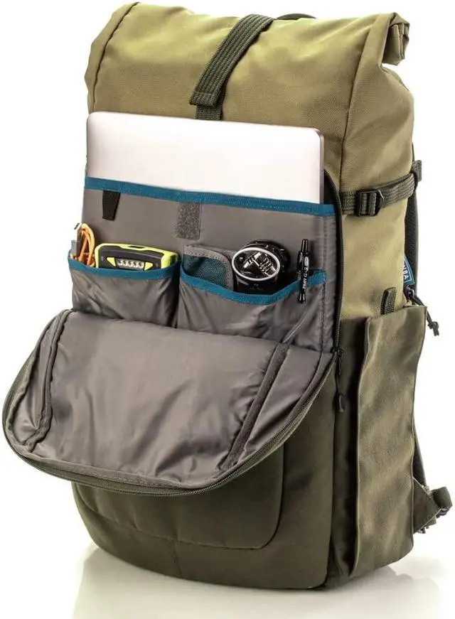Alt view image 11 of 14 - Tenba Fulton V2 16L Backpack for Mirrorless or DSLR Camera, Tan/Olive #637-737