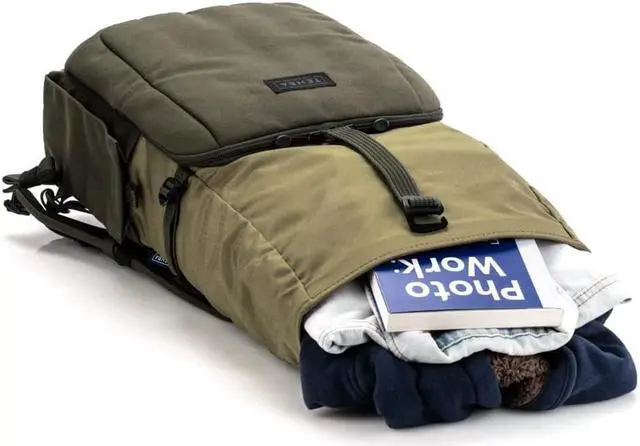 Alt view image 12 of 14 - Tenba Fulton V2 16L Backpack for Mirrorless or DSLR Camera, Tan/Olive #637-737
