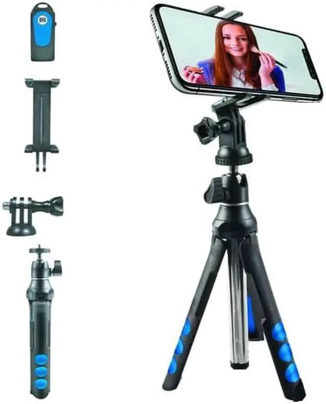 Alt view image 5 of 7 - Vivitar 7-in-1 Streaming Essentials Selfie Tripod Selfie Stick with Wireless Remote for Smartphones Cameras and GoPro