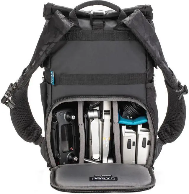 Alt view image 9 of 15 - Tenba Fulton V2 16L Backpack for Mirrorless or DSLR Camera, Black/Black Camo