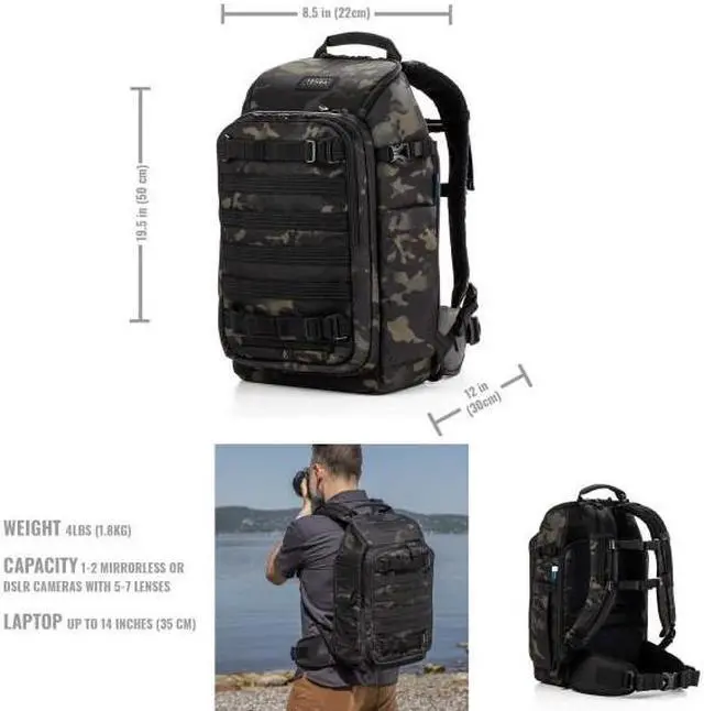 Alt view image 2 of 13 - Tenba Axis V2 20L Camera and Laptop Backpack, MultiCam Black #637-755