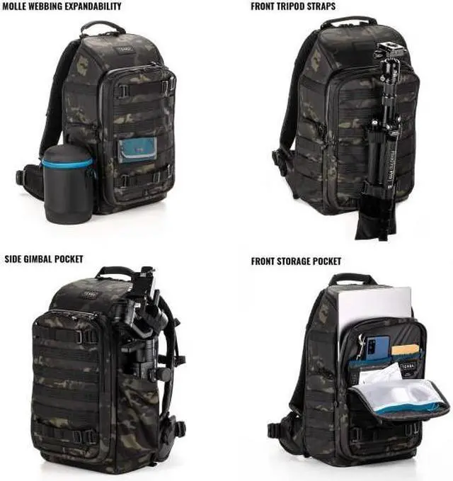 Alt view image 4 of 13 - Tenba Axis V2 20L Camera and Laptop Backpack, MultiCam Black #637-755