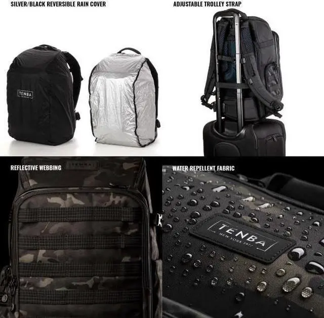 Alt view image 5 of 13 - Tenba Axis V2 20L Camera and Laptop Backpack, MultiCam Black #637-755