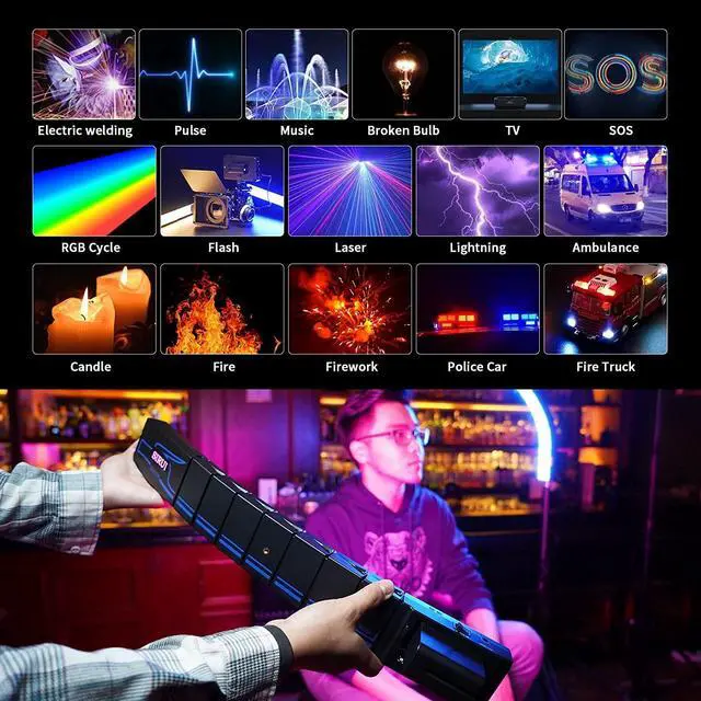 Alt view image 6 of 12 - Sirui Dragon Series Bendable RGB Panel Light B25R