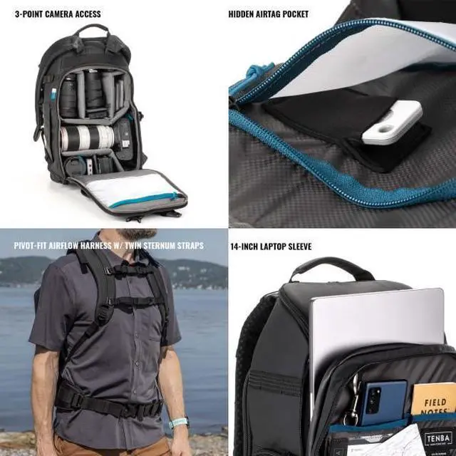 Alt view image 4 of 13 - Tenba Axis V2 20L Camera and Laptop Backpack, Black #637-754