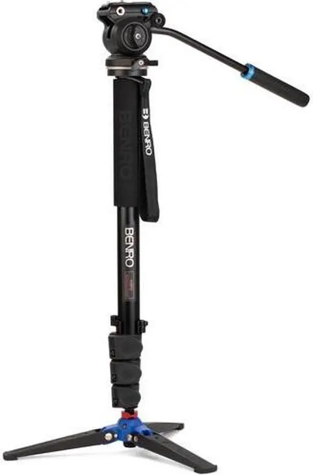 Alt view image 7 of 9 - Benro A38FD Classic Aluminum Video Monopod with S2 PRO Flat Base Video Head