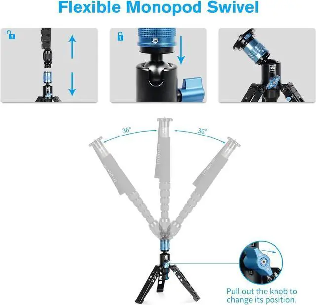 Alt view image 7 of 14 - Sirui P36-Kit Tripod Base with Adapter for P-306 and P-326 Monopods