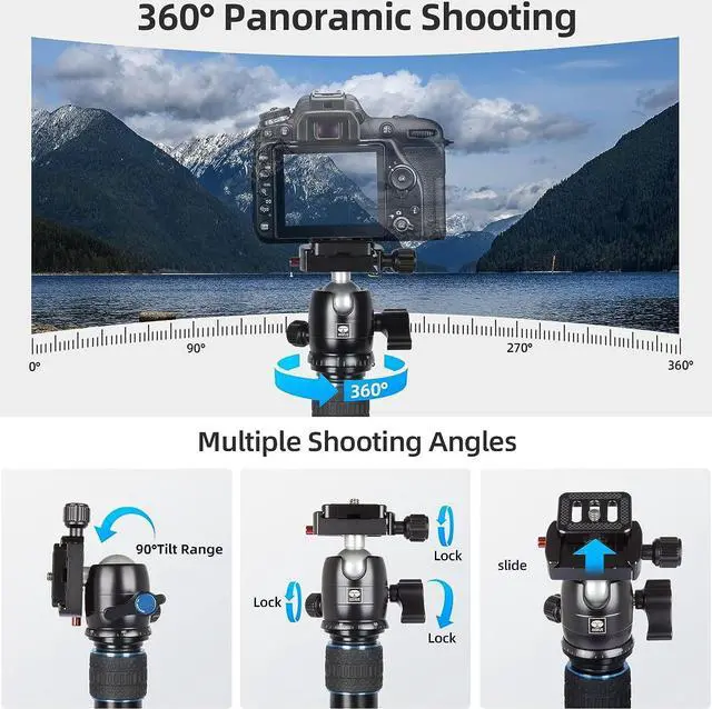 Alt view image 7 of 15 - SIRUI Carbon Fiber Tripod with B-00K Traveler X-I Max Load 22lbs AT-125+B-00K a