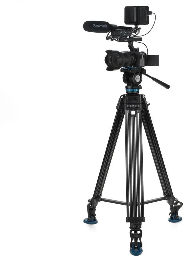 Alt view image 4 of 20 - Benro Video Tripod with Head 15lb Payload Continuous Pan Drag (KH26PC)