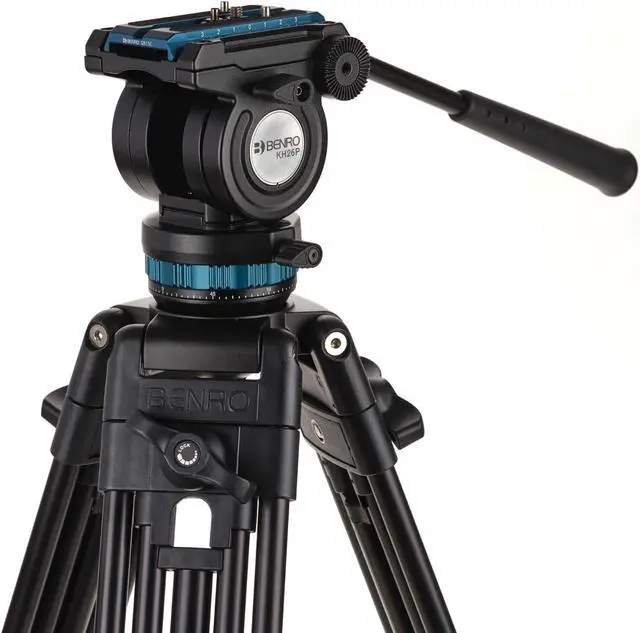 Alt view image 5 of 20 - Benro Video Tripod with Head 15lb Payload Continuous Pan Drag (KH26PC)