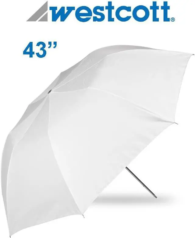 Alt view image 7 of 18 - Westcott 43" Optical White Satin Collapsible Umbrella