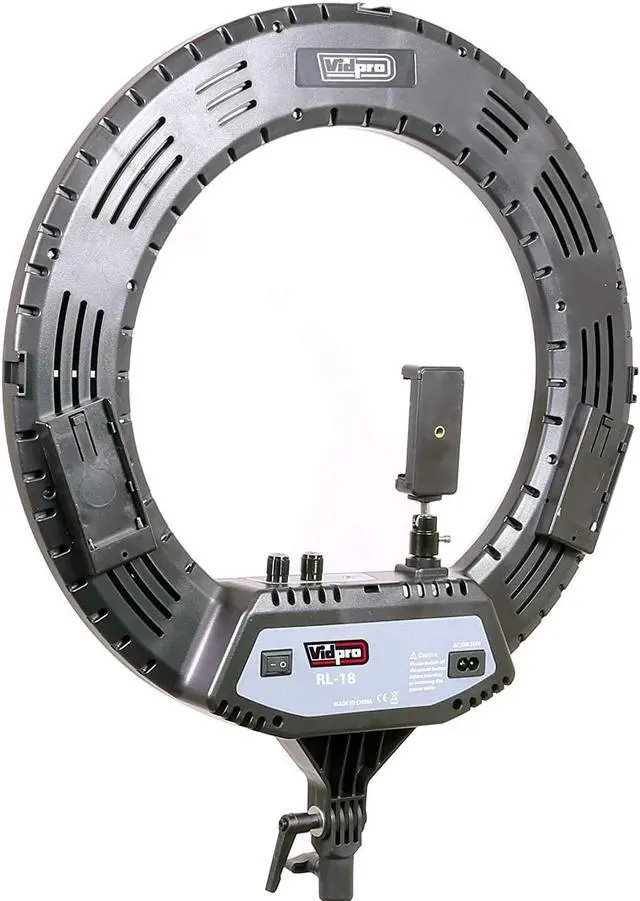 Alt view image 2 of 20 - Vidpro RL-18 LED 18 Inch Ring Light Kit with Stand and Case