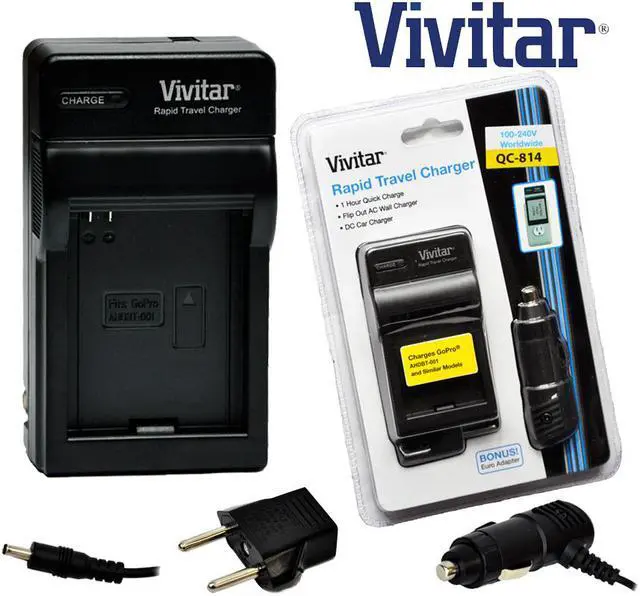 Alt view image 2 of 7 - Vivitar Travel Quick Charger for GoPro AHDBT-001 Battery