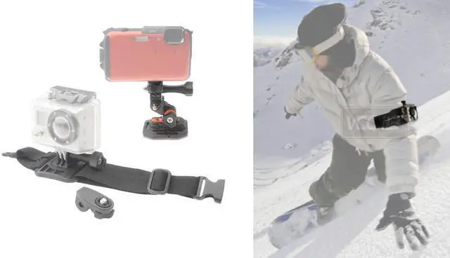 Alt view image 11 of 14 - Vivitar Pro Series Curved Helmet & Arm Mounts for GoPro & All Action Cameras