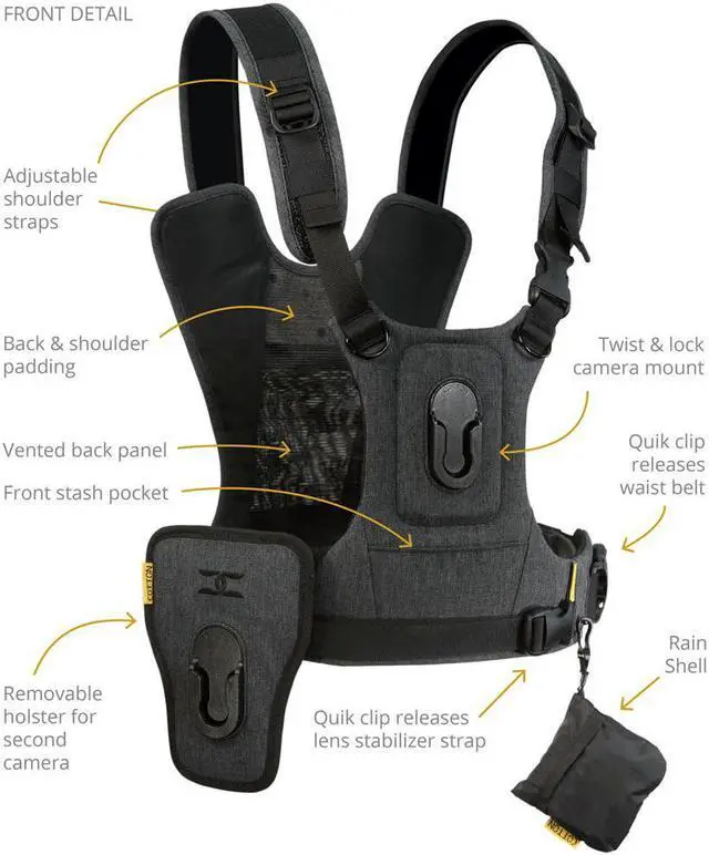 Alt view image 12 of 20 - Cotton Carrier 3G Harness System For Two Cameras 147GREY