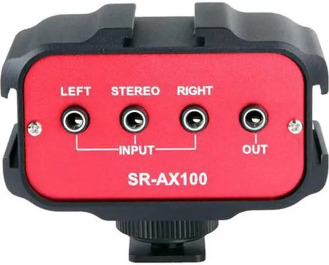 Alt view image 4 of 15 - Saramonic SR-AX100 Universal Audio Adapter/Shoe Expander with Stereo & Dual Mono 3.5mm Inputs for DSLR Cameras & Camcorders