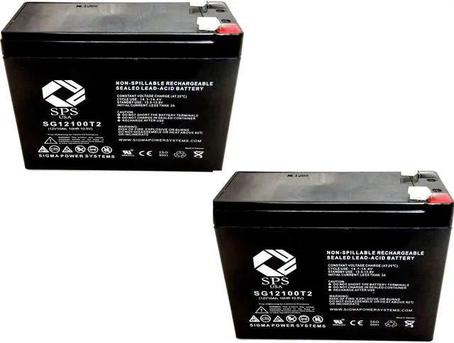 Main image of SPS Brand 12V 10Ah Replacement Battery for Dynacraft Surge Camo Mega 12V ATV (2 Pack)